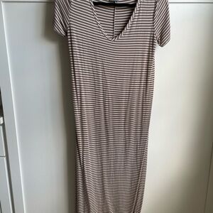 Striped Brown Maxi Dress